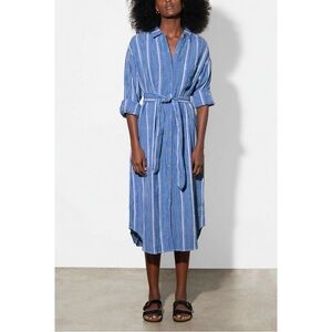 Mara Hoffman Midi Long-Sleeve Striped Slyvia Shirt Dress